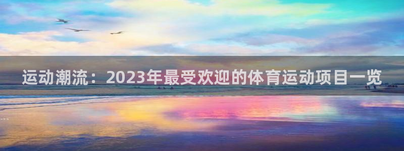 利记官网下载平台注册流程视频：运动潮流：2023年最受欢迎的