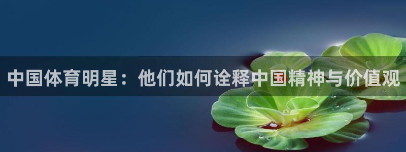 利记官方正版app集团官网首页网址：中国体育明星：他