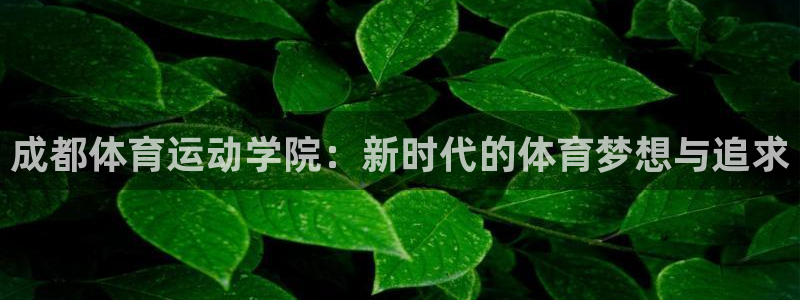 利记sbo：成都体育运动学院：新时代